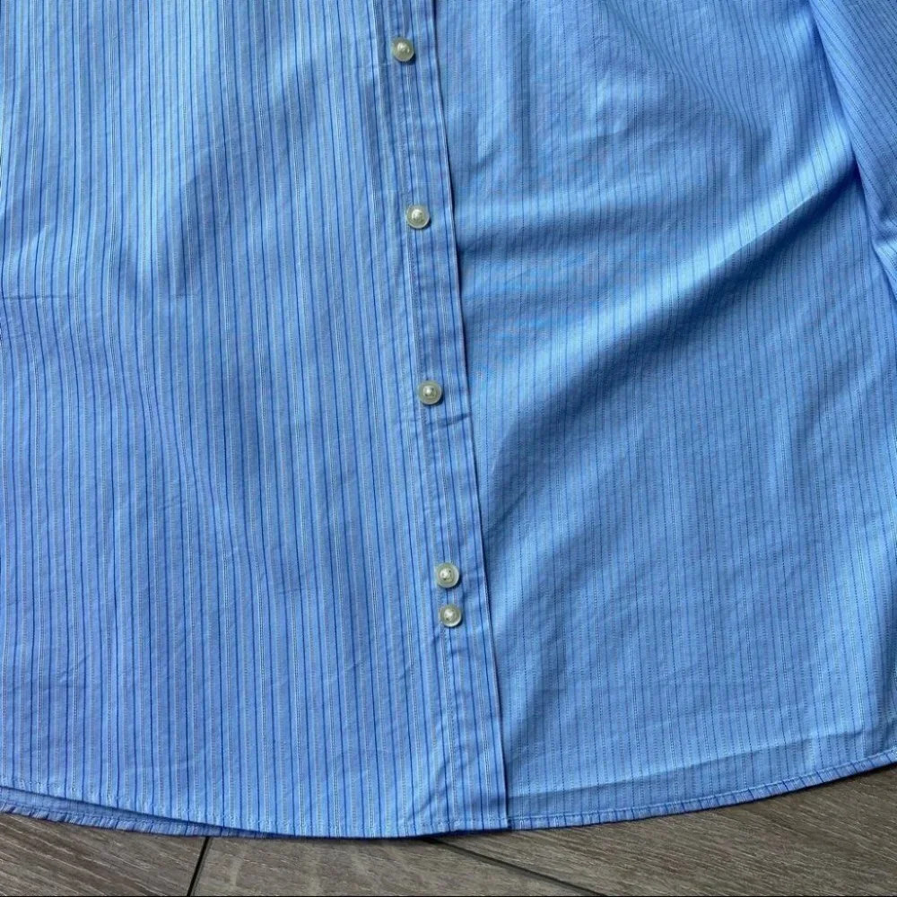 Michael Kors Blue Striped Button Down Dress Shirt - Picture 14 of 14